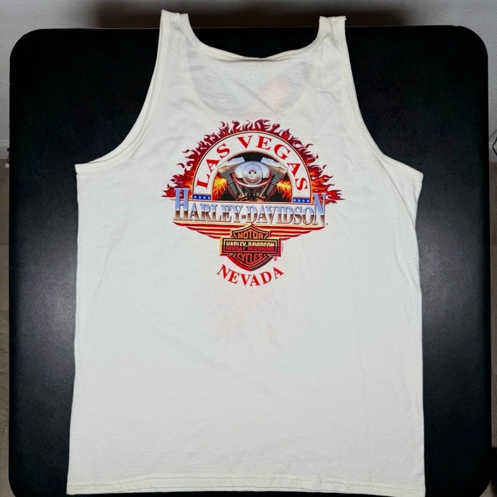 Lot of 2 - NWT Vintage Harley-Davidson Tank Top Biker Eagle USA Flag  XL - Picture 13 of 15
